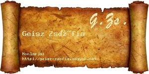 Geisz Zsófia névjegykártya